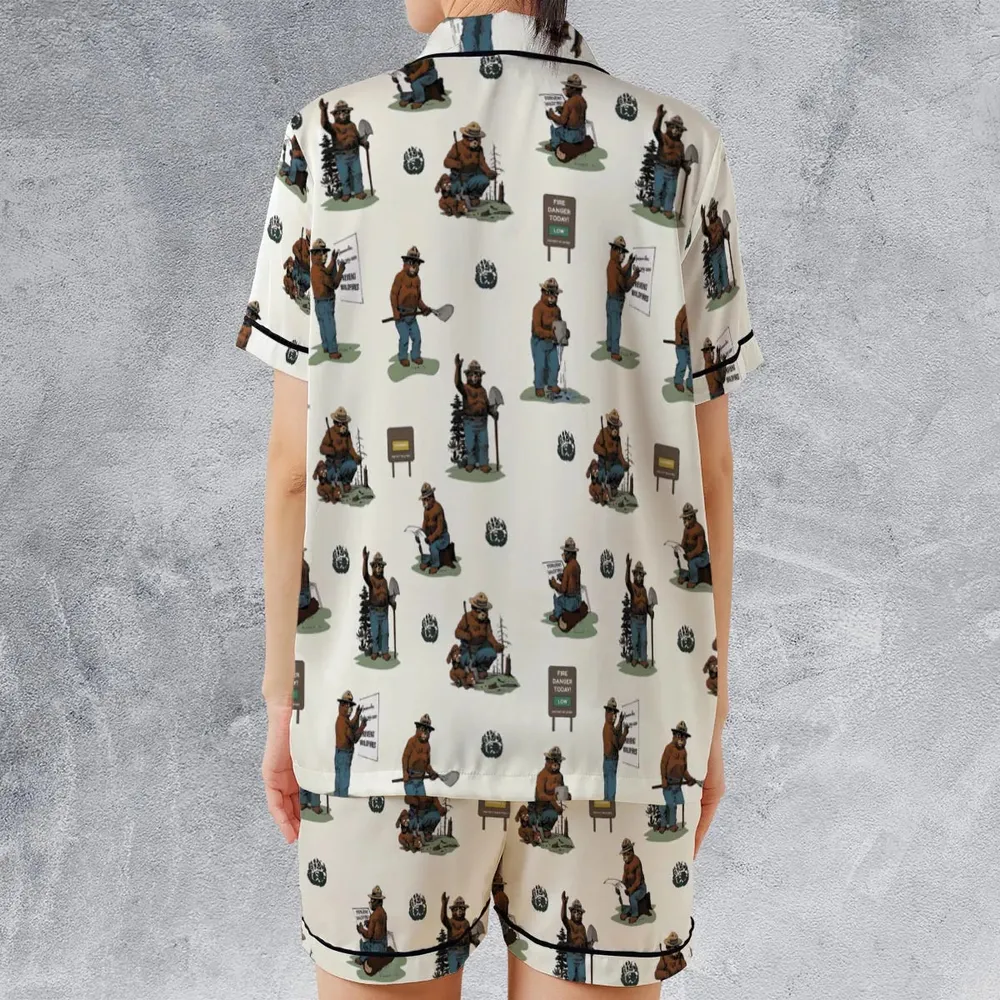 Smokey The Bear Satin Short-Sleeve Pajamas Set - 2