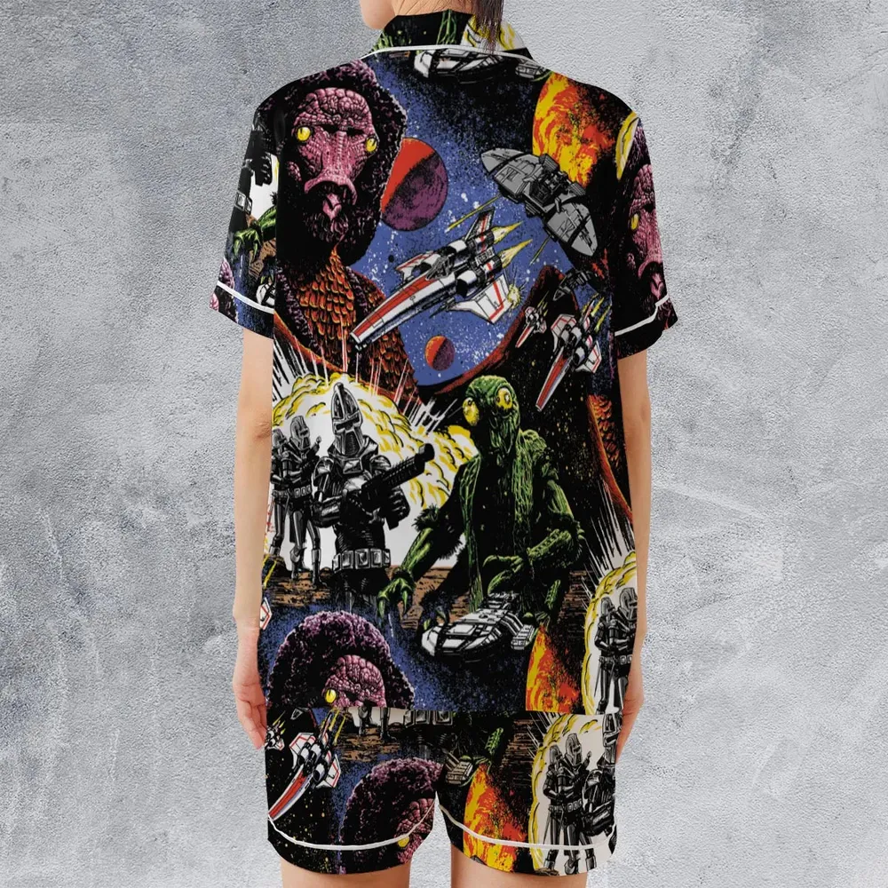Galactic War Battlestar Galactica Satin Short-Sleeve Pajamas Set - 2