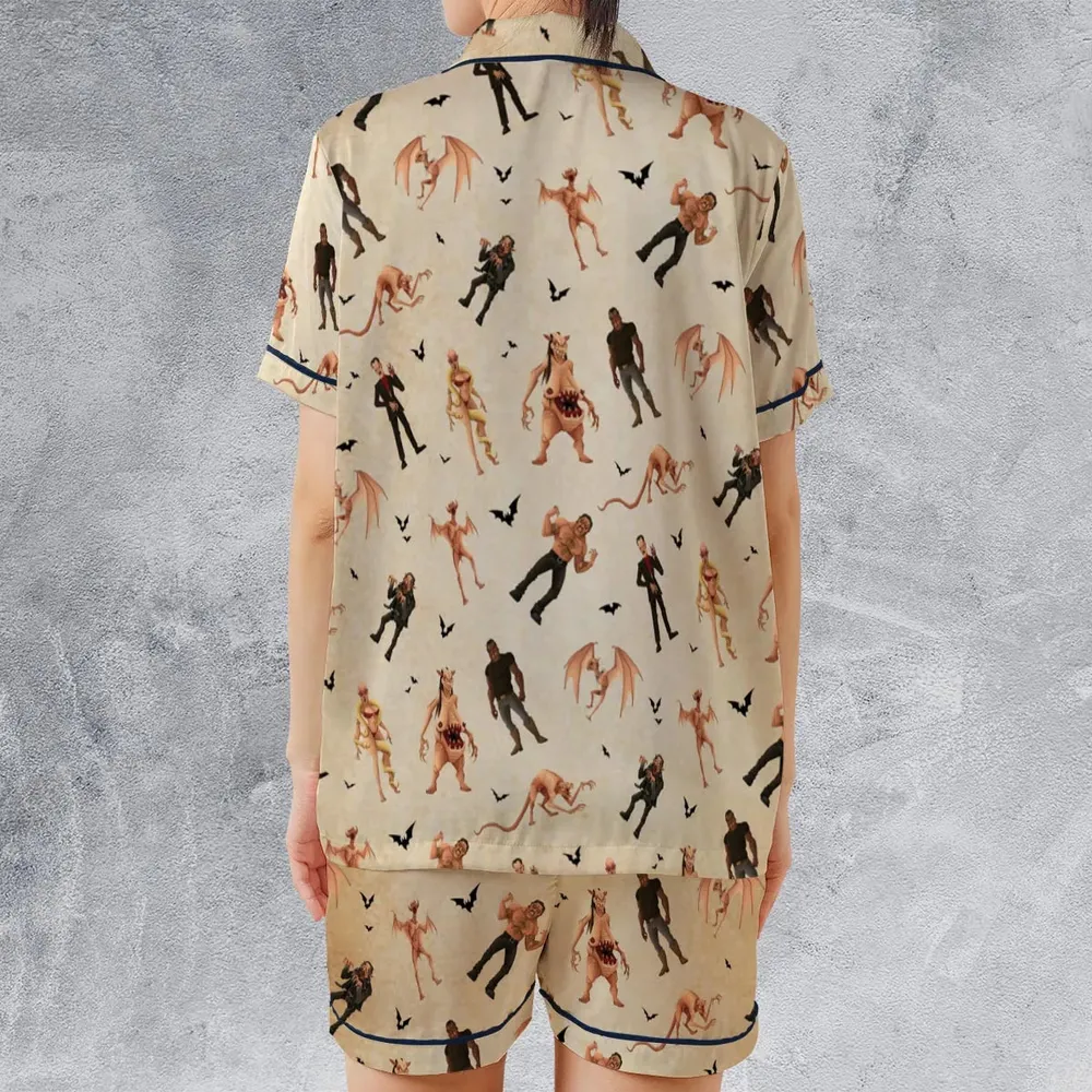 Midnight Madness From Dusk Till Dawn Satin Short-Sleeve Pajamas Set - 2