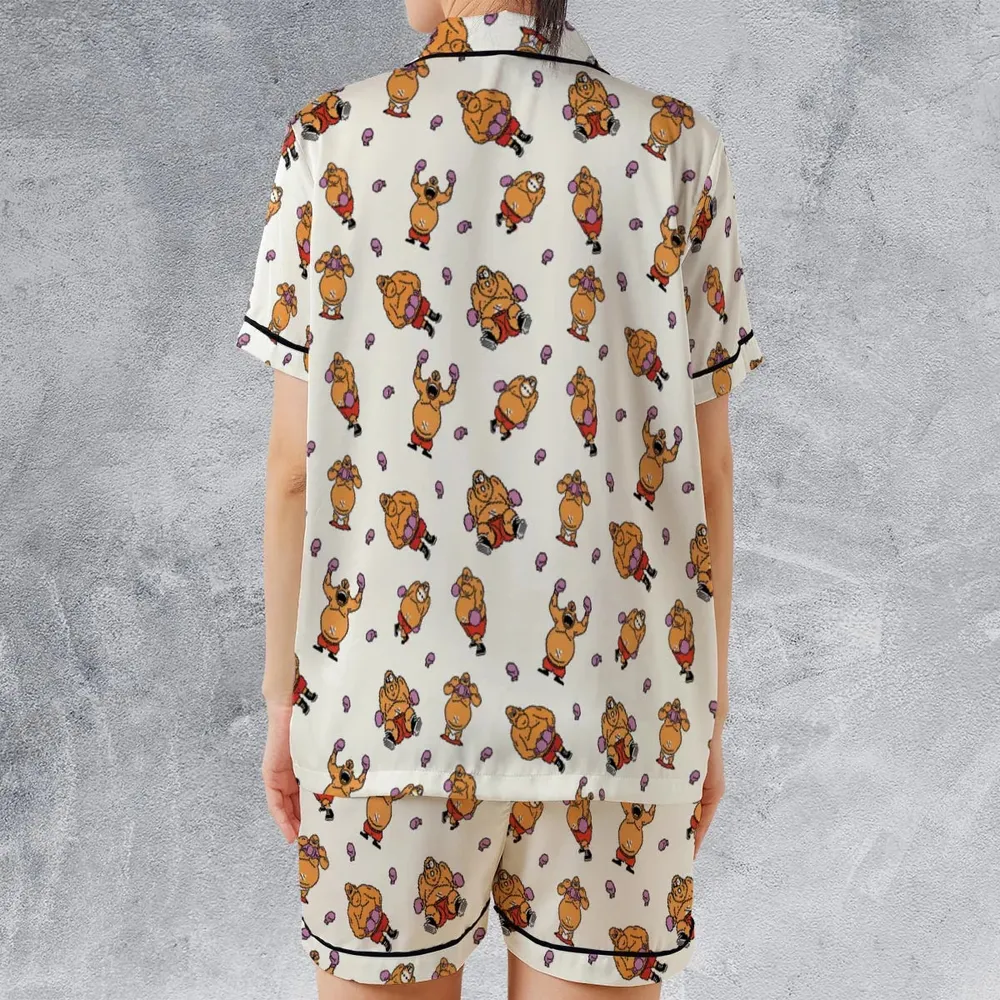 King Hippo Punch Out Satin Short-Sleeve Pajamas Set - 2