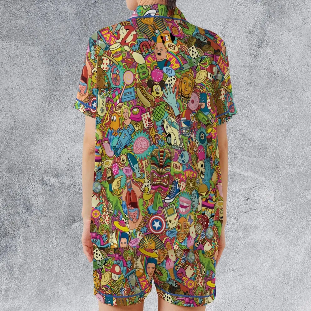 Nostalgia Toys Pop Culture Toys Satin Short-Sleeve Pajamas Set - 2