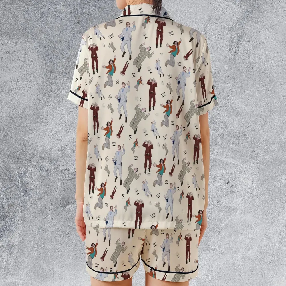 News Team Assemble Anchorman Satin Short-Sleeve Pajamas Set - 2