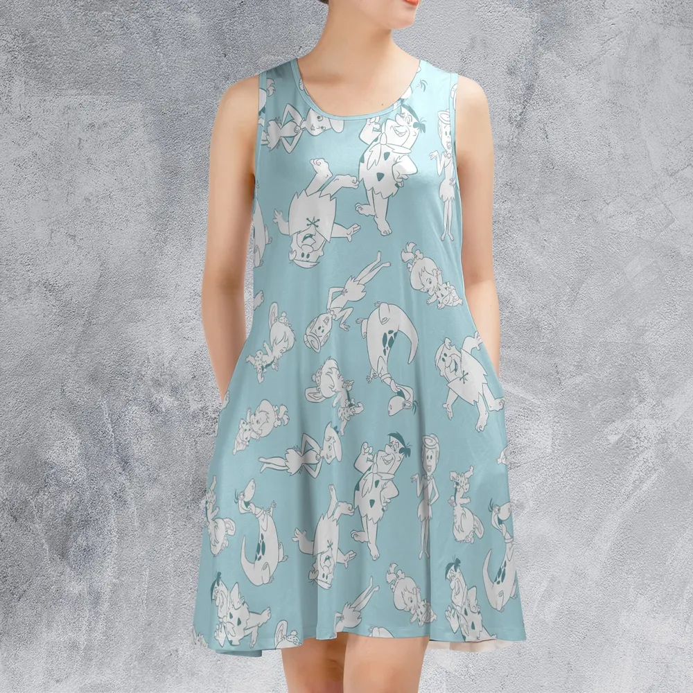 Flintstones Tonal Characters Sleeveless Dress - 2