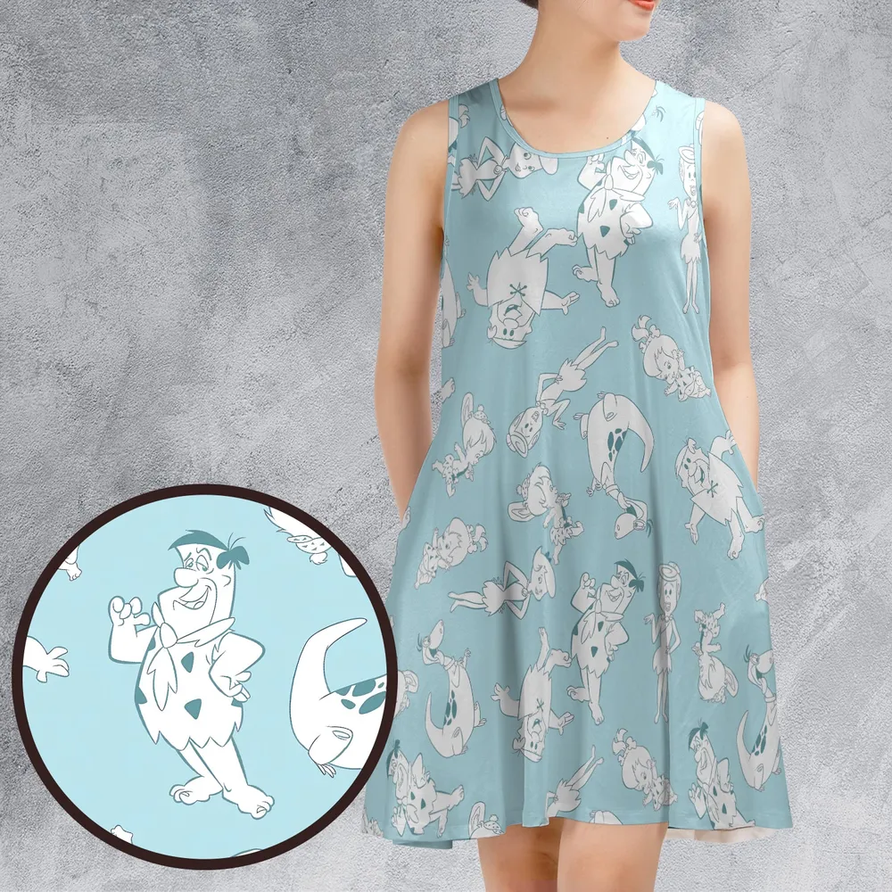 Flintstones Tonal Characters Sleeveless Dress - 1