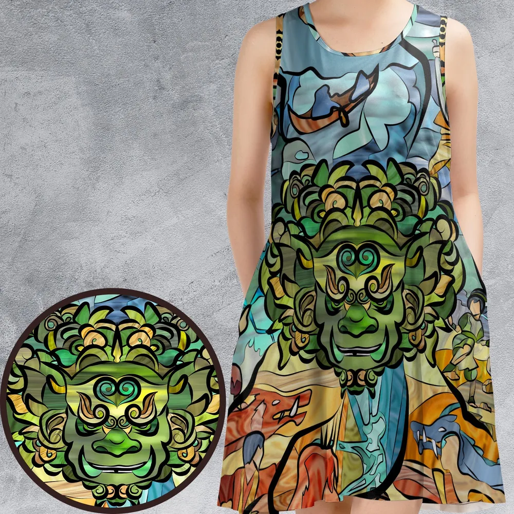 Avatar Stained Glass Sleeveless Dress - 1