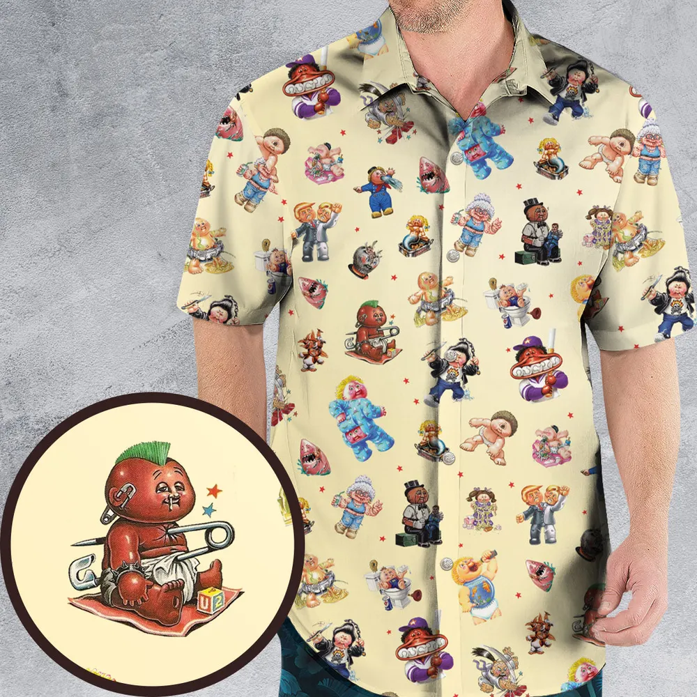 90s Garbage Pail Kids Hawaiian Shirt - 1