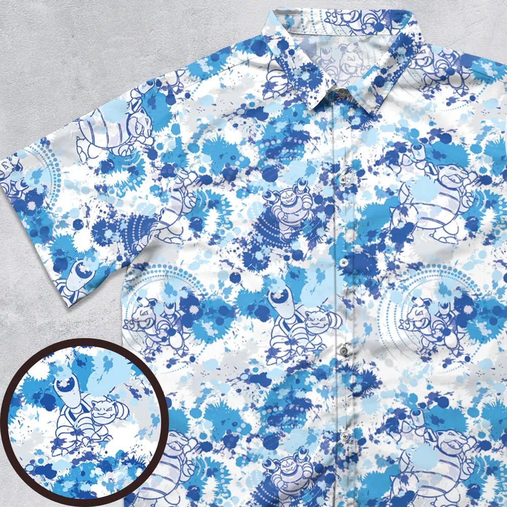Blastoise Power Button Down Shirt - 1