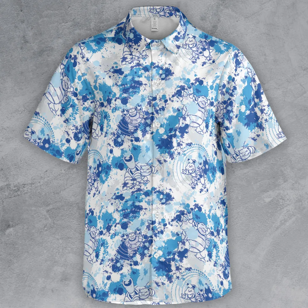 Blastoise Power Button Down Shirt - 2