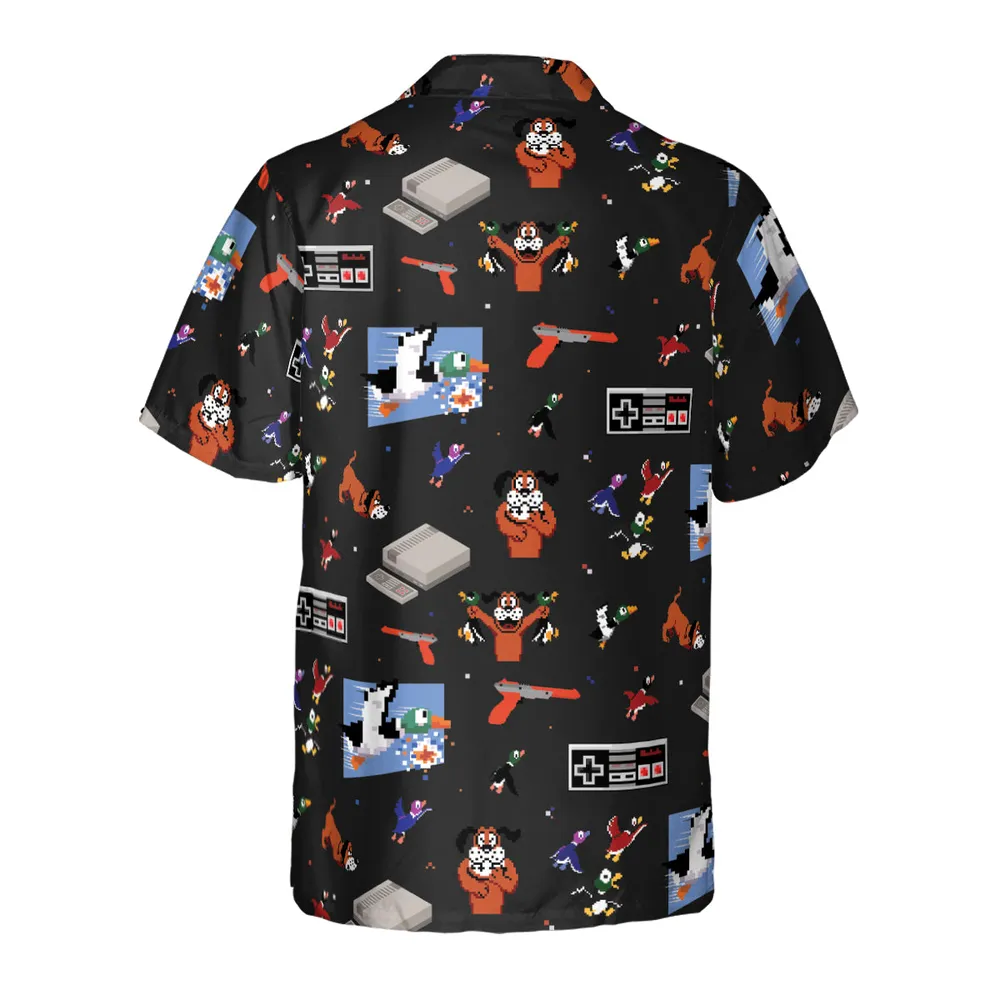 Retro Video Game Duck Hunt Hawaiian Shirt - 3