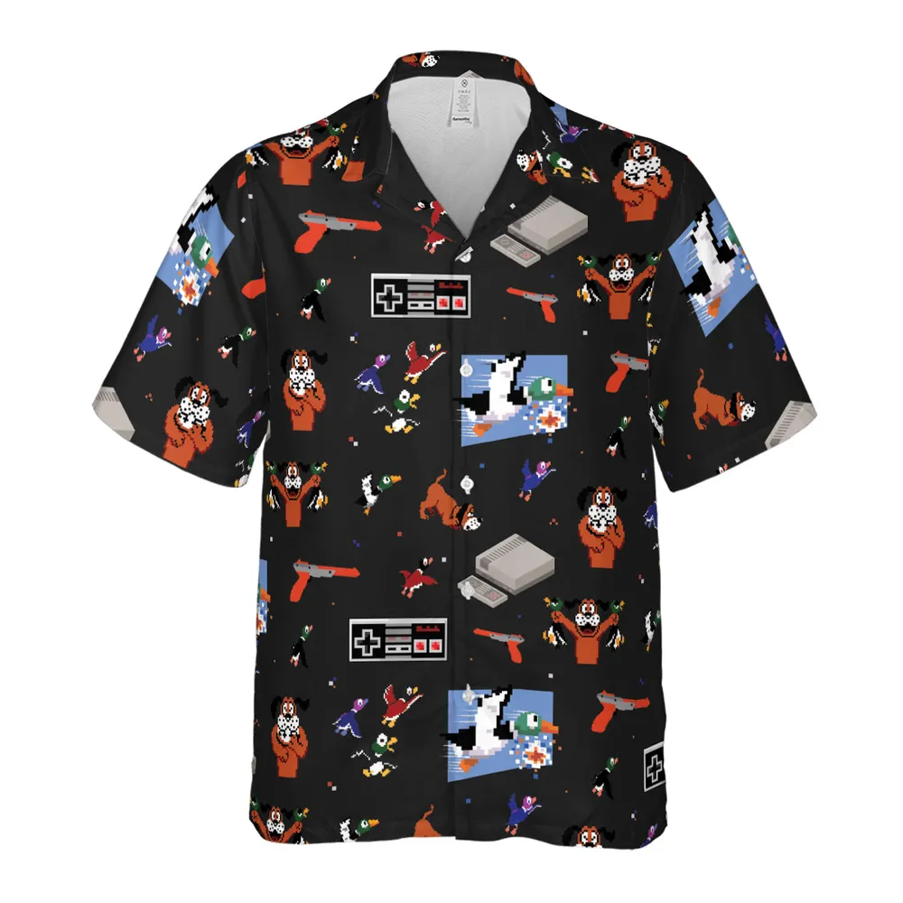 Retro Video Game Duck Hunt Hawaiian Shirt - 2