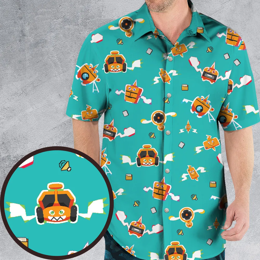 Pixel Rotom Electric Pokemon Hawaiian Shirt - 1