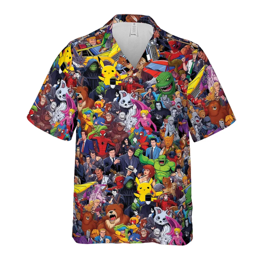 All-Genre Cartoon Mashup Hawaiian Shirt - 2