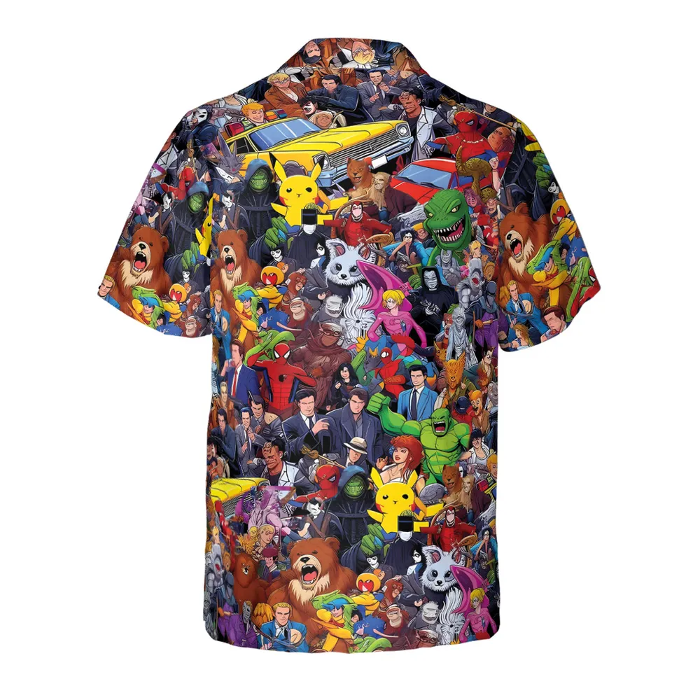All-Genre Cartoon Mashup Hawaiian Shirt - 3