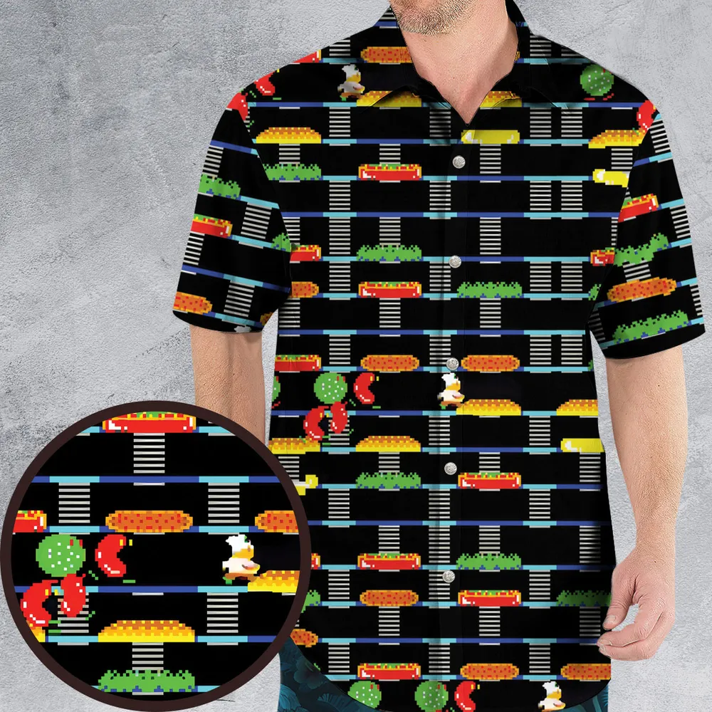 BurgerTime Arcade Game Hawaiian Shirt - 1