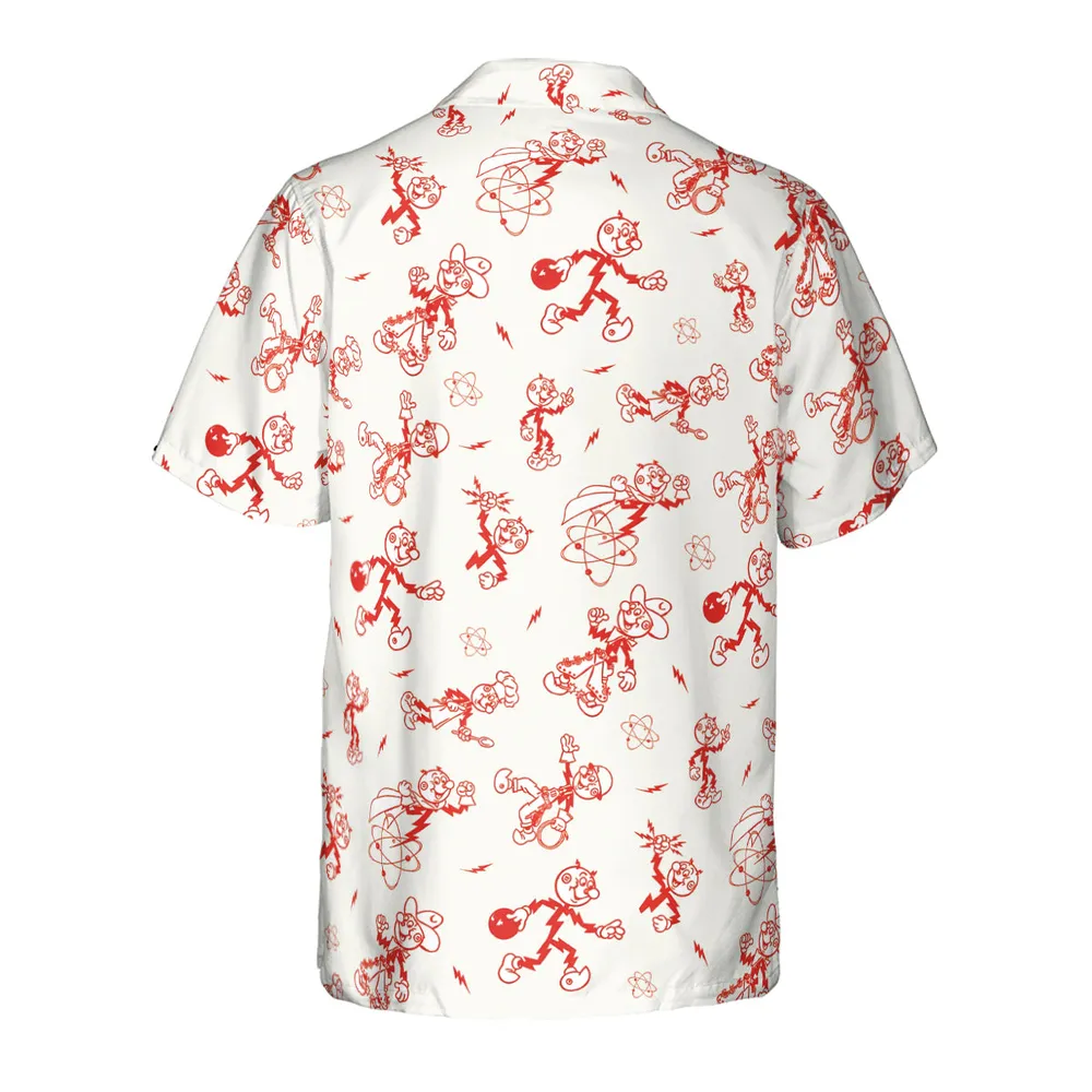 Vintage Style Nostalgic Reddy Kilowatt Hawaiian Shirt - 3