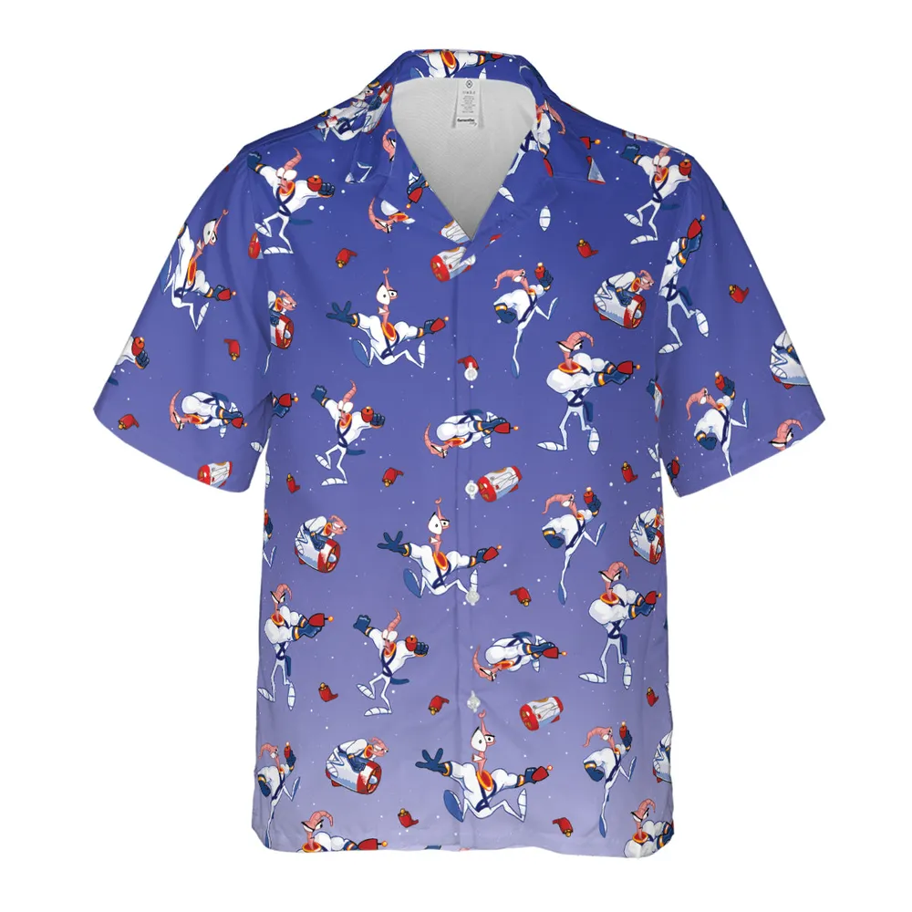 Ungroovy Earthworm Jim Hawaiian Shirt - 2