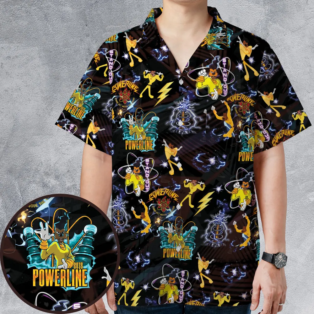 Powerline Concert A Goofy Movie Pocket Hawaiian Shirt - 1