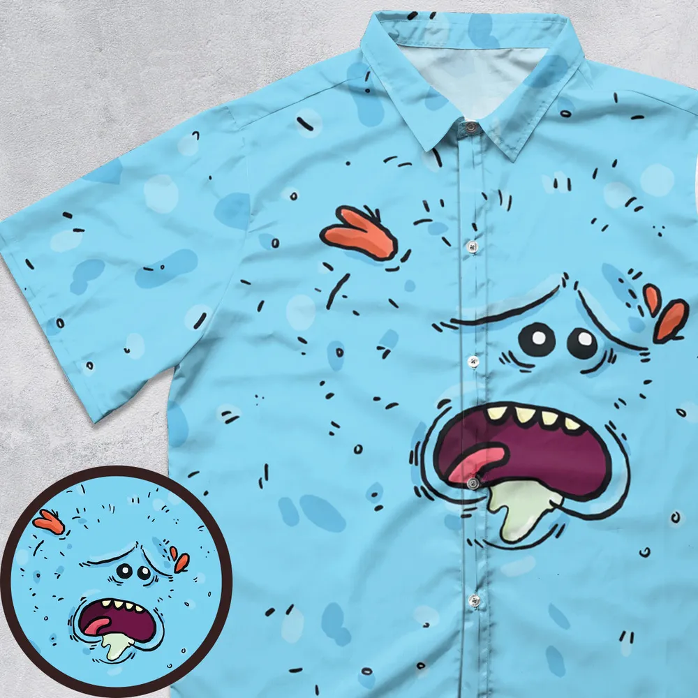 Mr Meeseeks Rick and Morty Button Down Shirt - 1