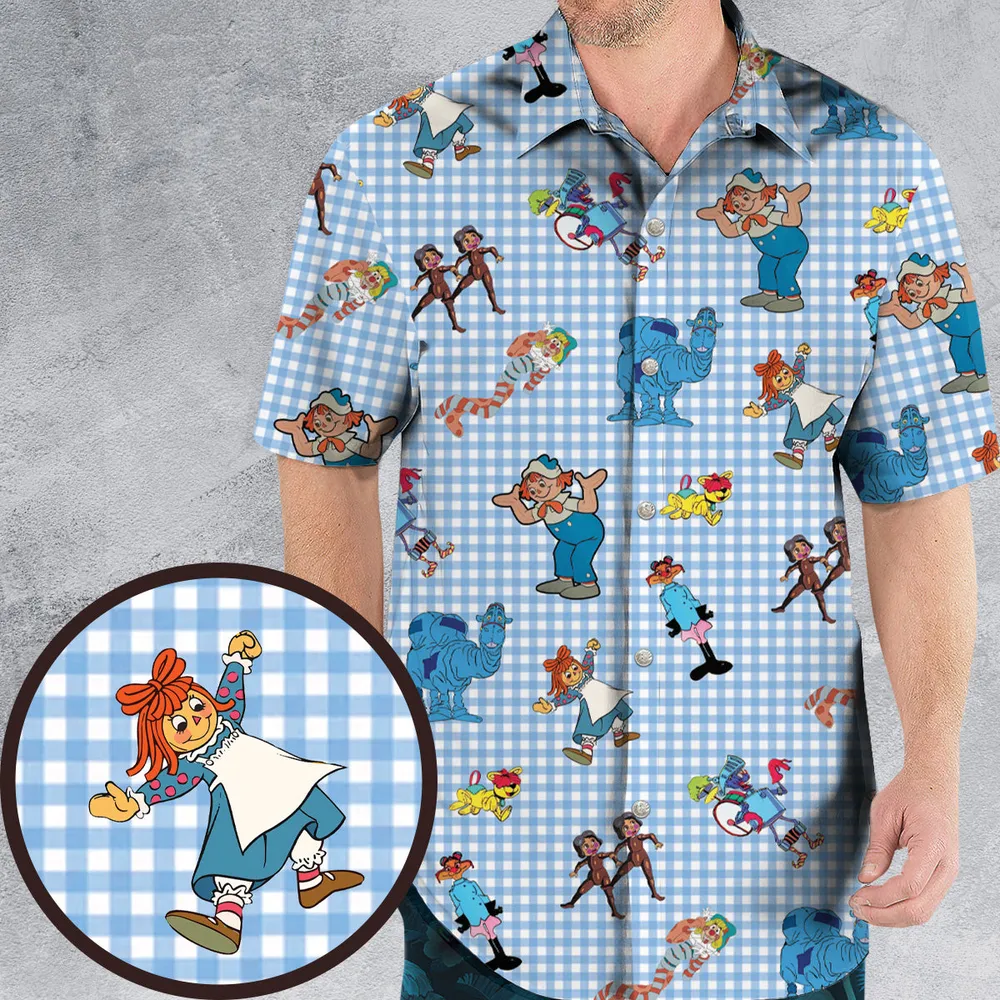 Wholesome Memories Stitched Raggedy Ann & Andy Hawaiian Shirt - 1