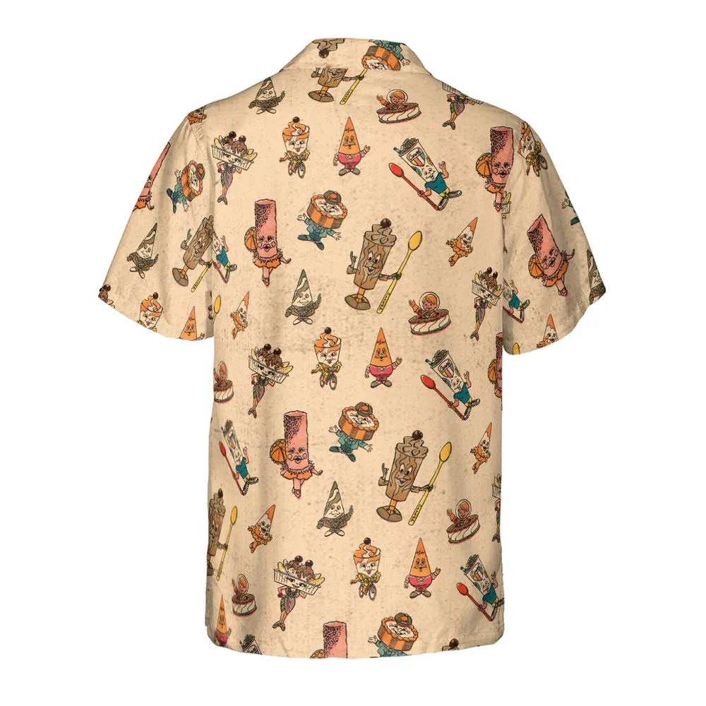 Retro Dessert Mascots Carvel comic book Ice Cream Hawaiian Shirt - 2
