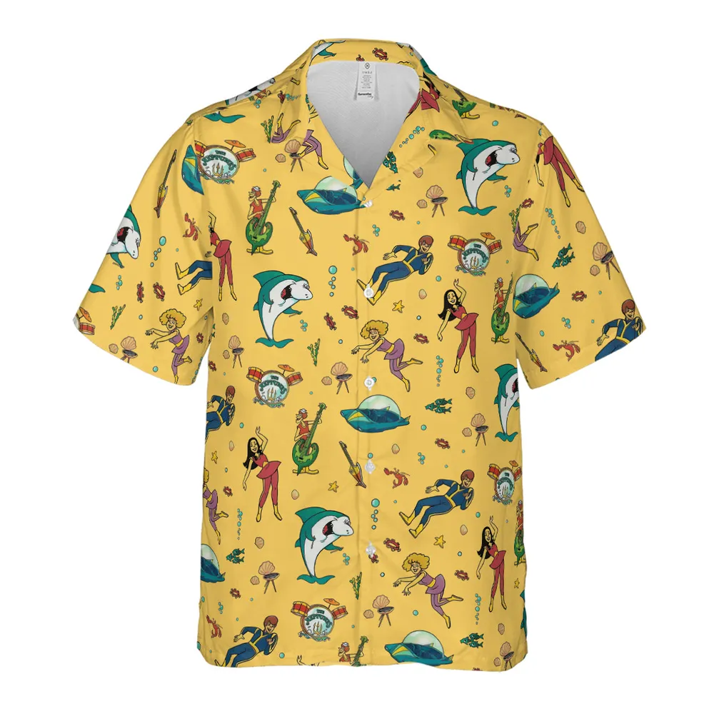 Undersea Style Jabberjaw Hawaiian Shirt - 2