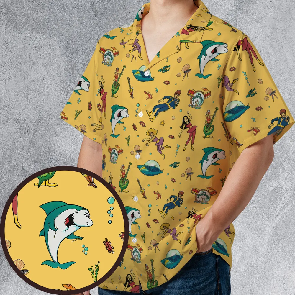 Undersea Style Jabberjaw Hawaiian Shirt - 1