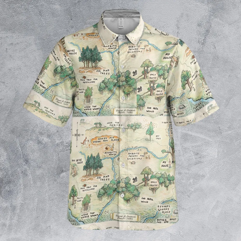 Hundred Acre Wood Map Short-sleeve Pocket Shirt - 1