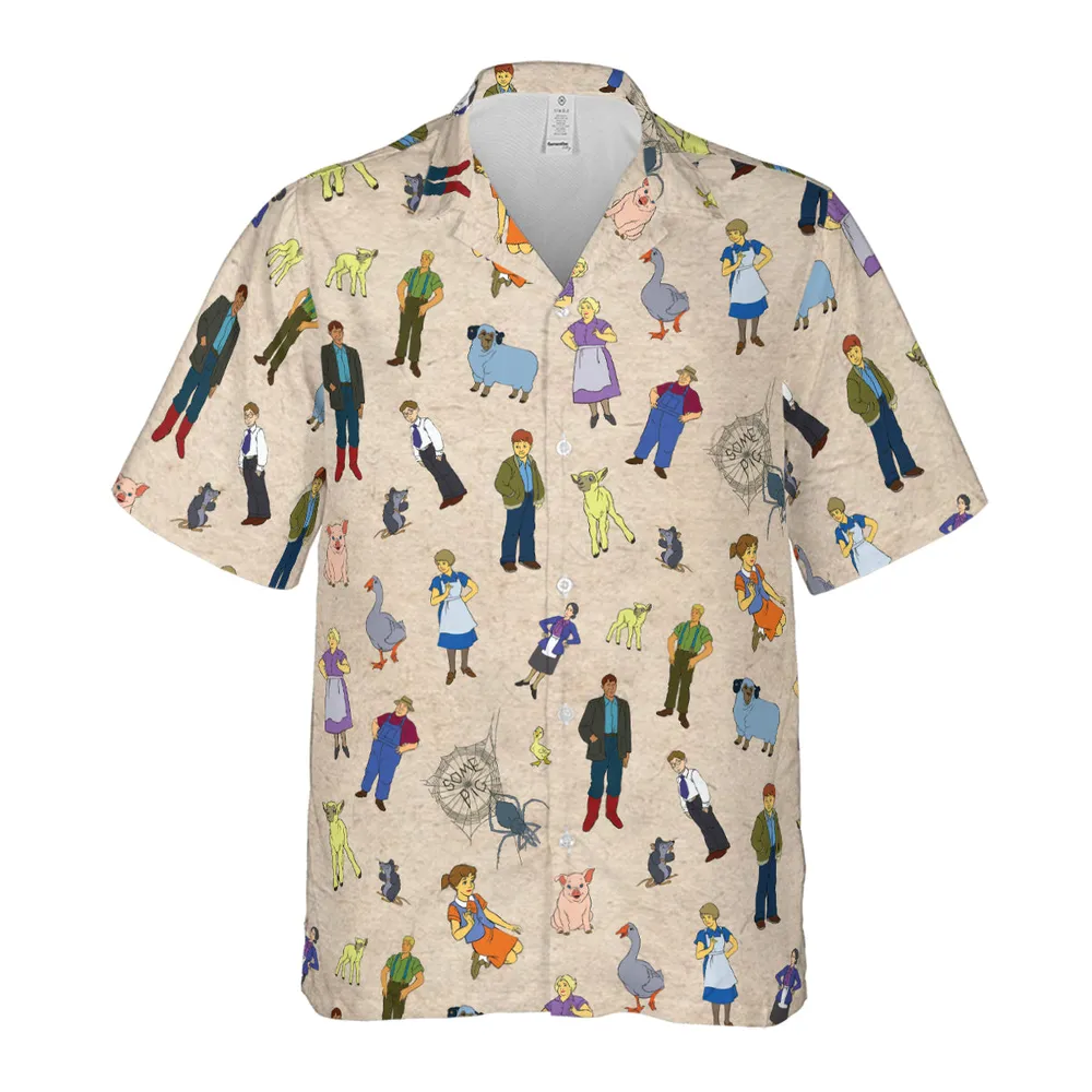 Beloved Children's Tale Charlotte's Web Cartoon Characters  Hawaiian Shirt - 2