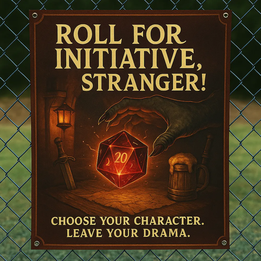 Roll For Initiative Stranger Flag - 1