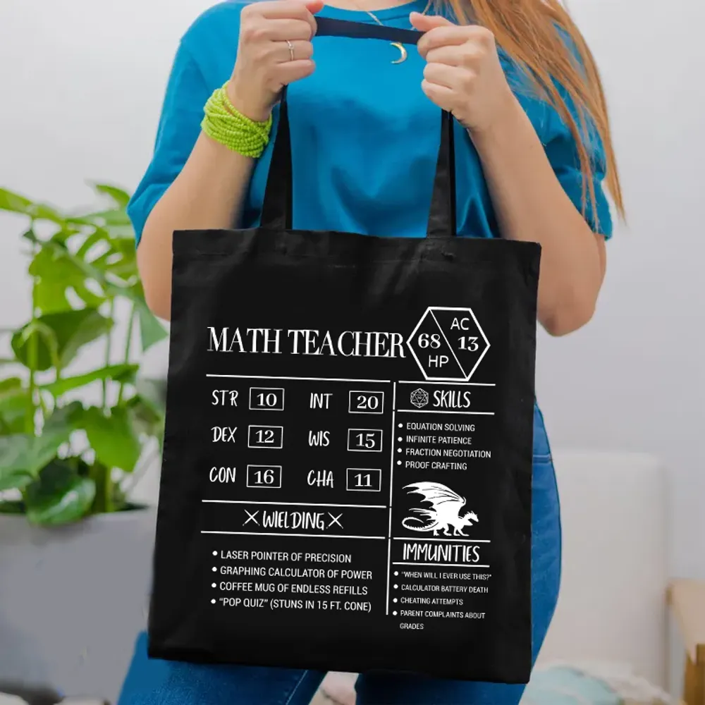 Math Teacher New Lined Tote Bag - 1