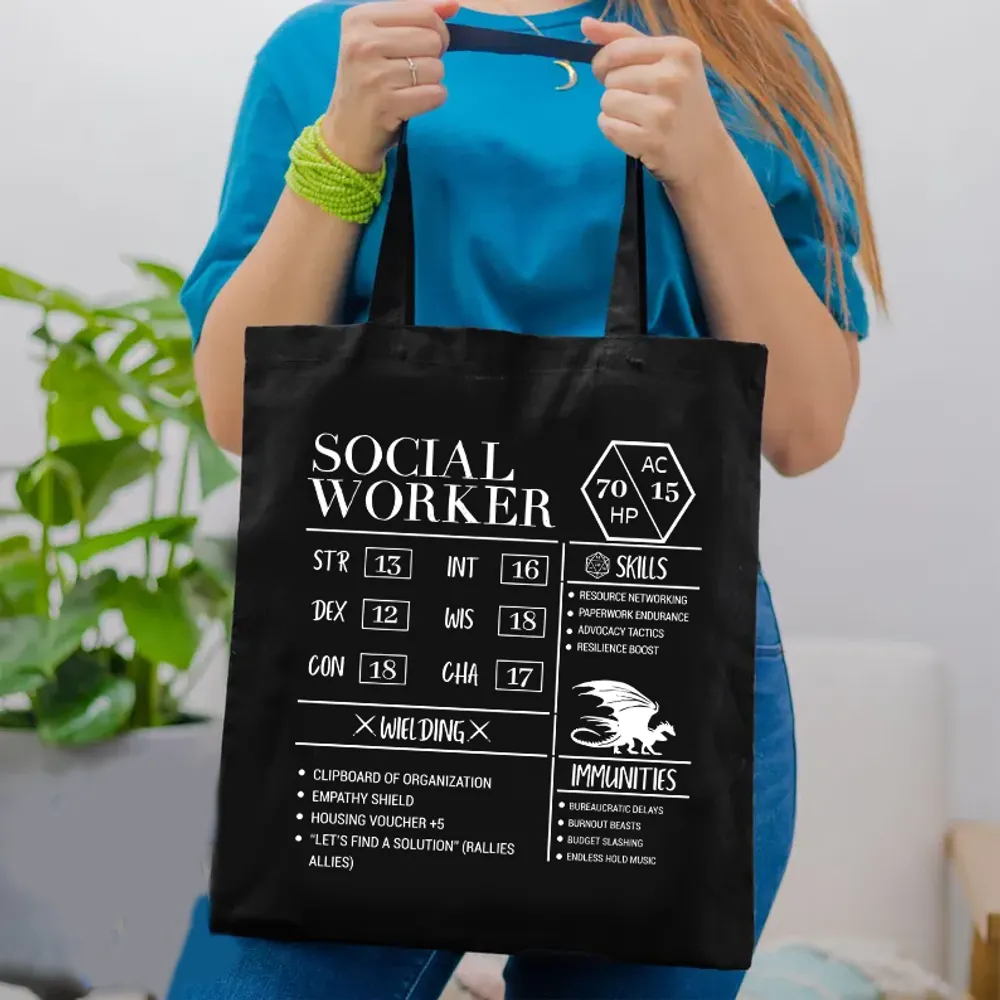 Social Worker New Lined Tote Bag - 1