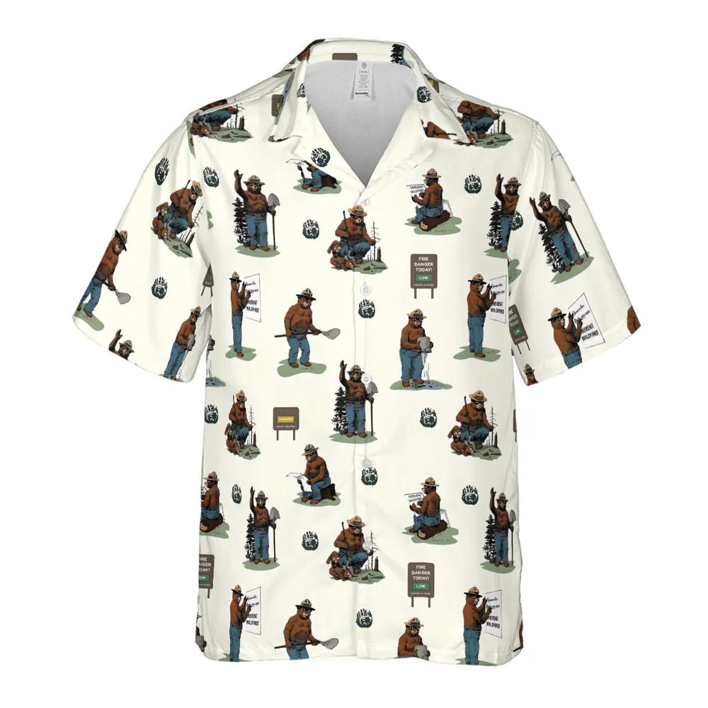 Smokey The Bear Hawaiian Shirt - 2