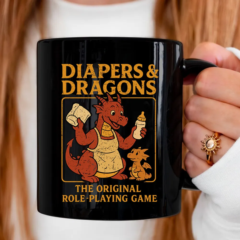Diapers & Dragons Mom Ceramic Mug - 1