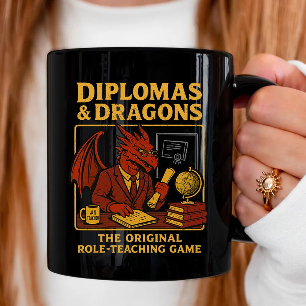 Diplomas & Dragons Teacher Ceramic Mug - 1