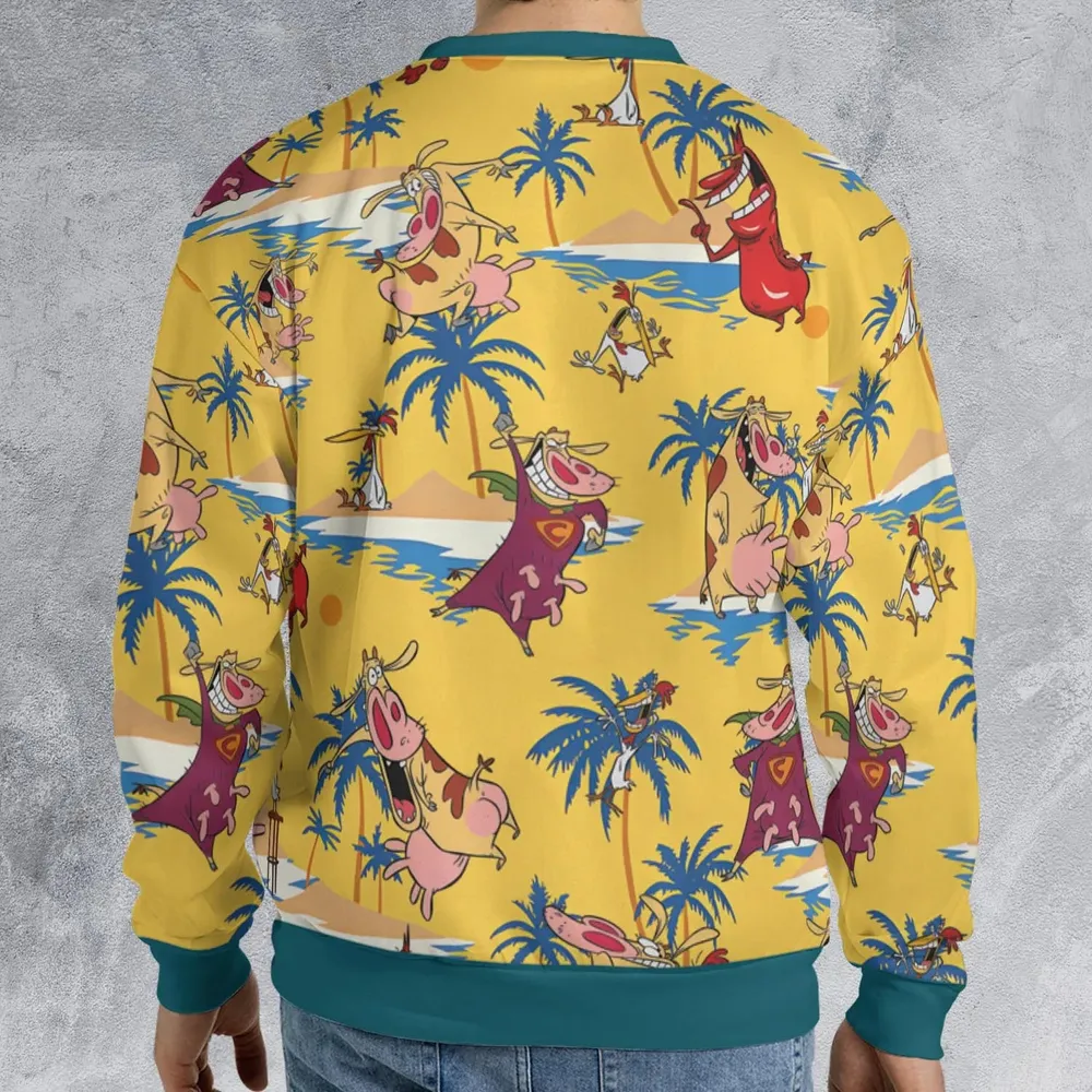 Cow Chicken Red Guy All-over Print Sweatshirt - 2