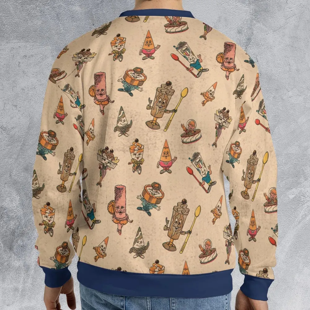 Retro Dessert Mascots Carvel comic book Ice Cream All-over Print Sweatshirt - 2