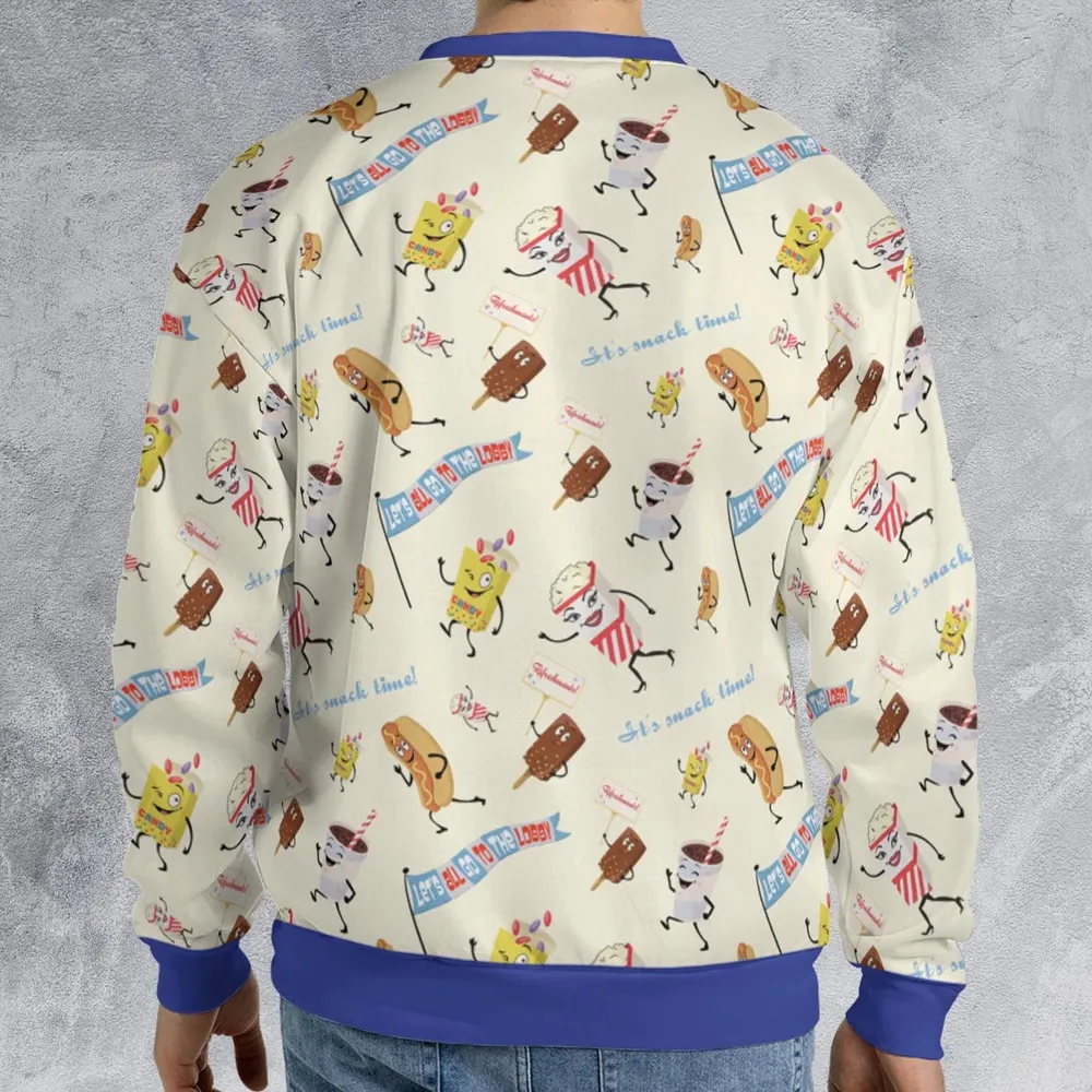 Let's All Go To The Lobby Retro Cartoon All-over Print Sweatshirt - 2