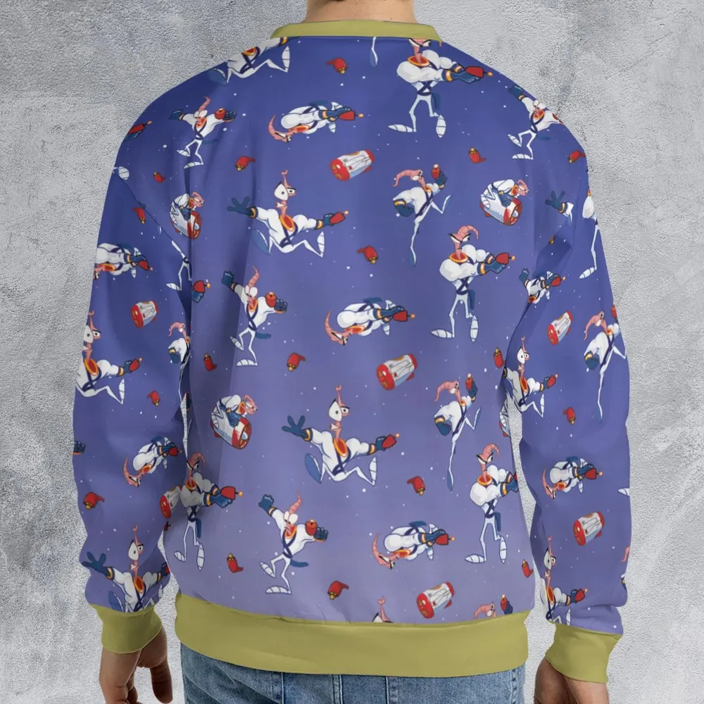 Ungroovy Earthworm Jim All-over Print Sweatshirt - 2
