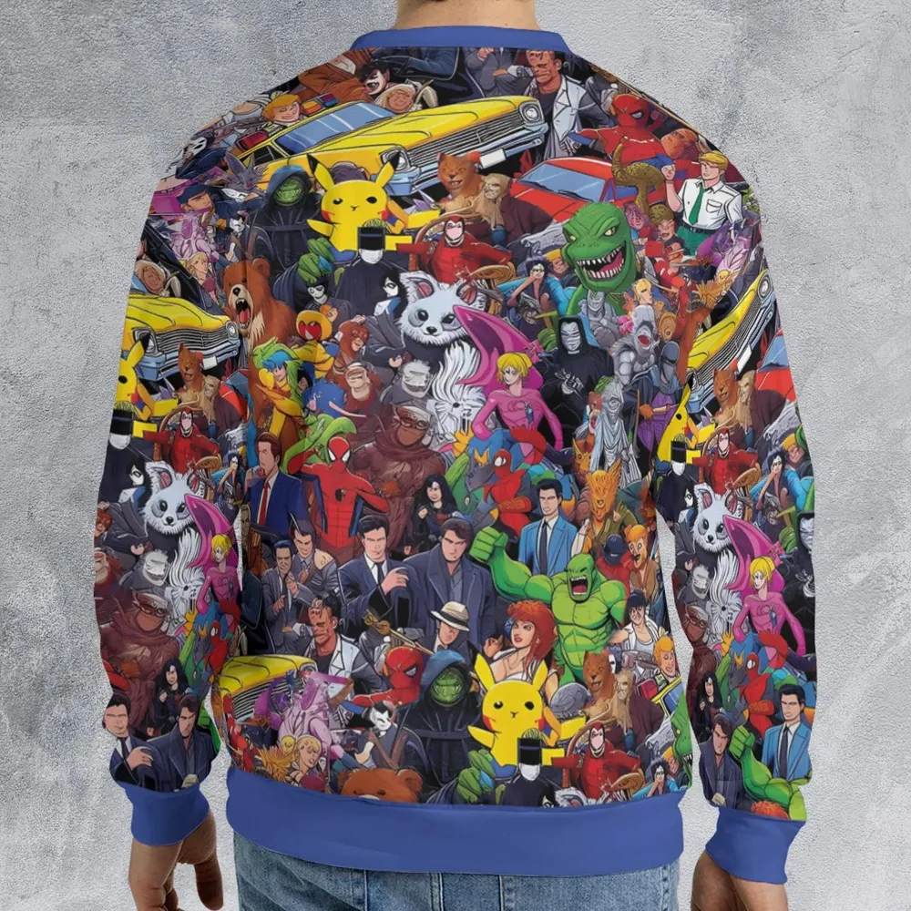 All-Genre Cartoon Mashup All-over Print Sweatshirt - 2
