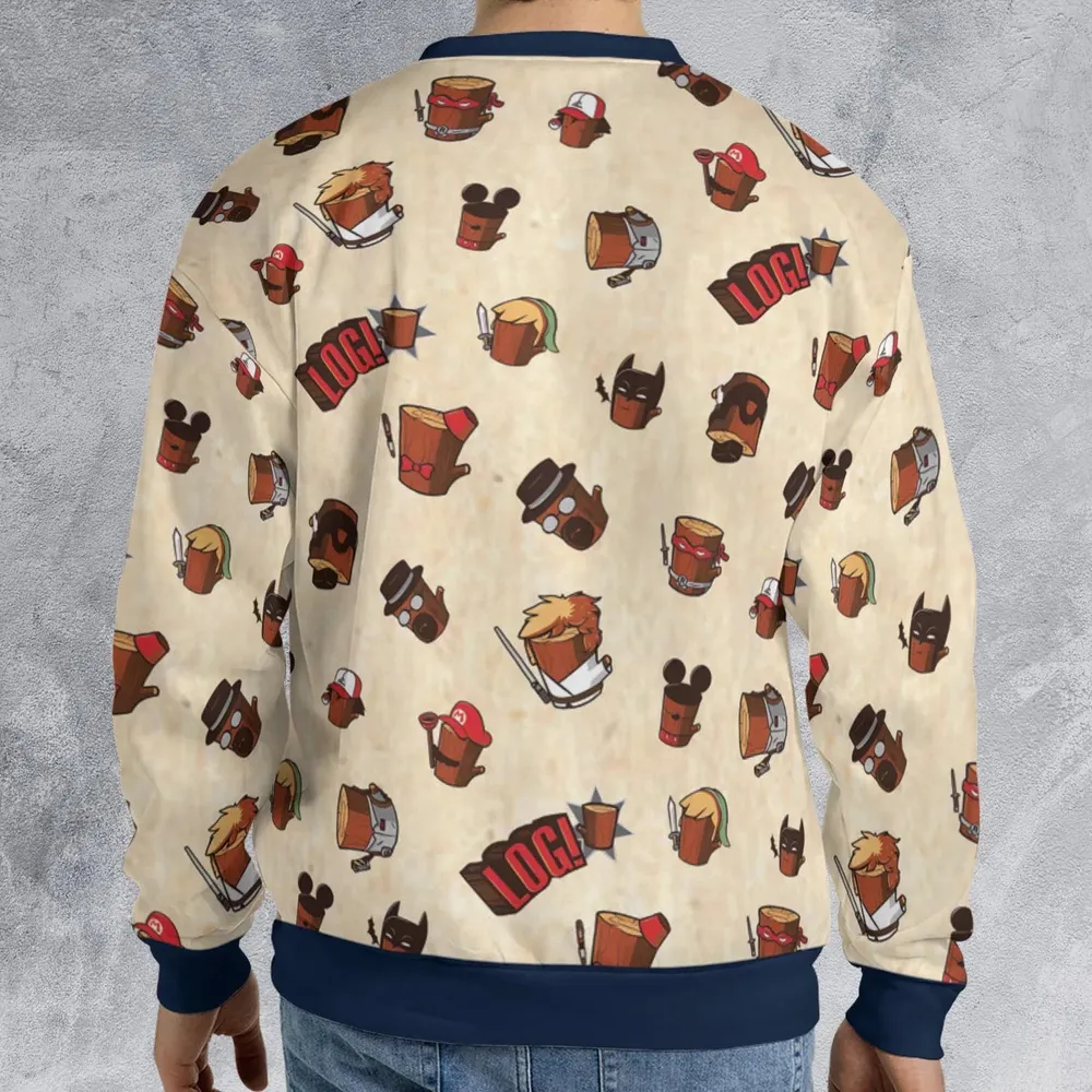 Pop Culture Characters Logs  Ren & Stimpy All-over Print Sweatshirt - 2