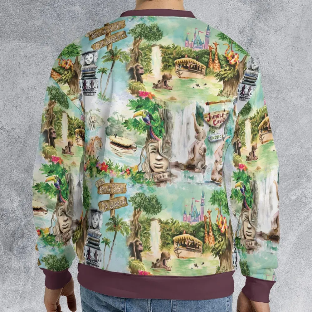 Water Color Jungle Cruise Map All-over Print Sweatshirt - 2