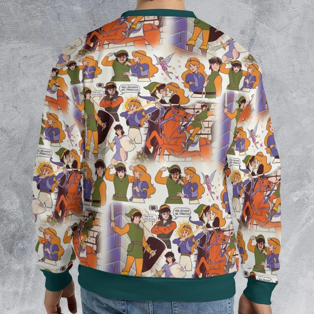 Link And Princess Zelda The Legend Of Zelda Animated All-over Print Sweatshirt - 2