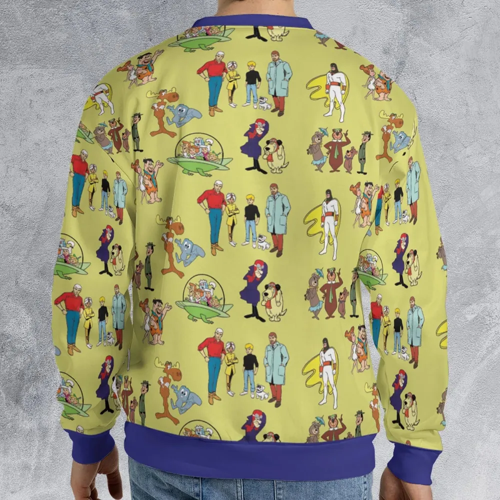 60s Cartoon Characters All-over Print Sweatshirt - 2
