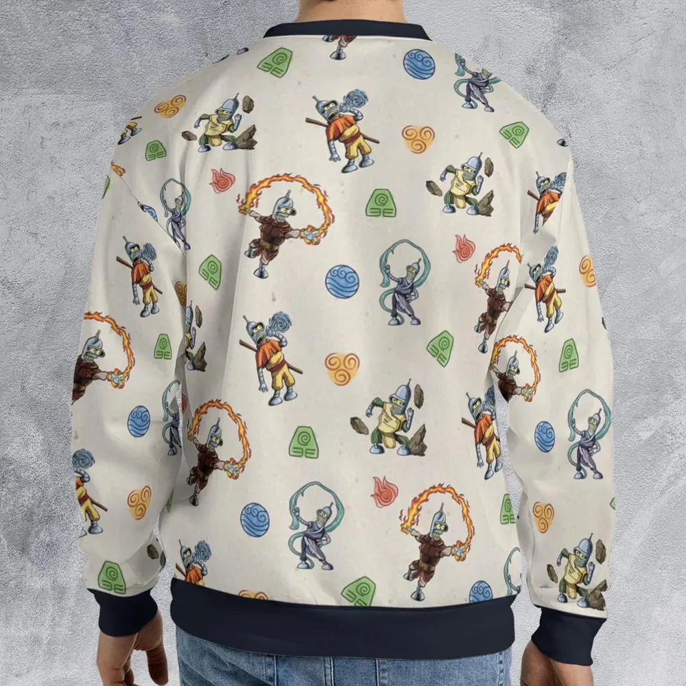 Water Earth Fire Air Bender Futurama All-over Print Sweatshirt - 2