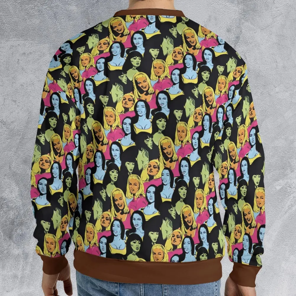 Retro Superwomen Belted Buckled and Booted All-over Print Sweatshirt - 2