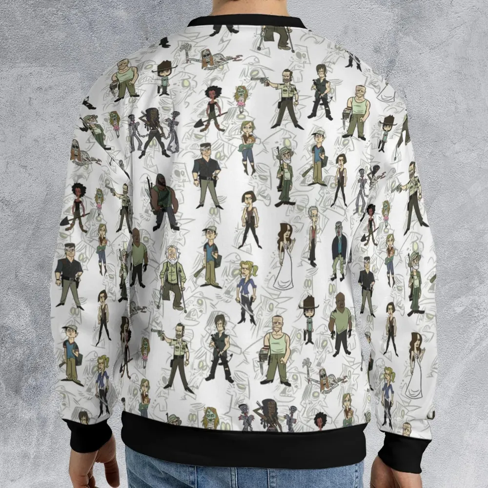 The Walking Dead Characters as Cartoons All-over Print Sweatshirt - 2