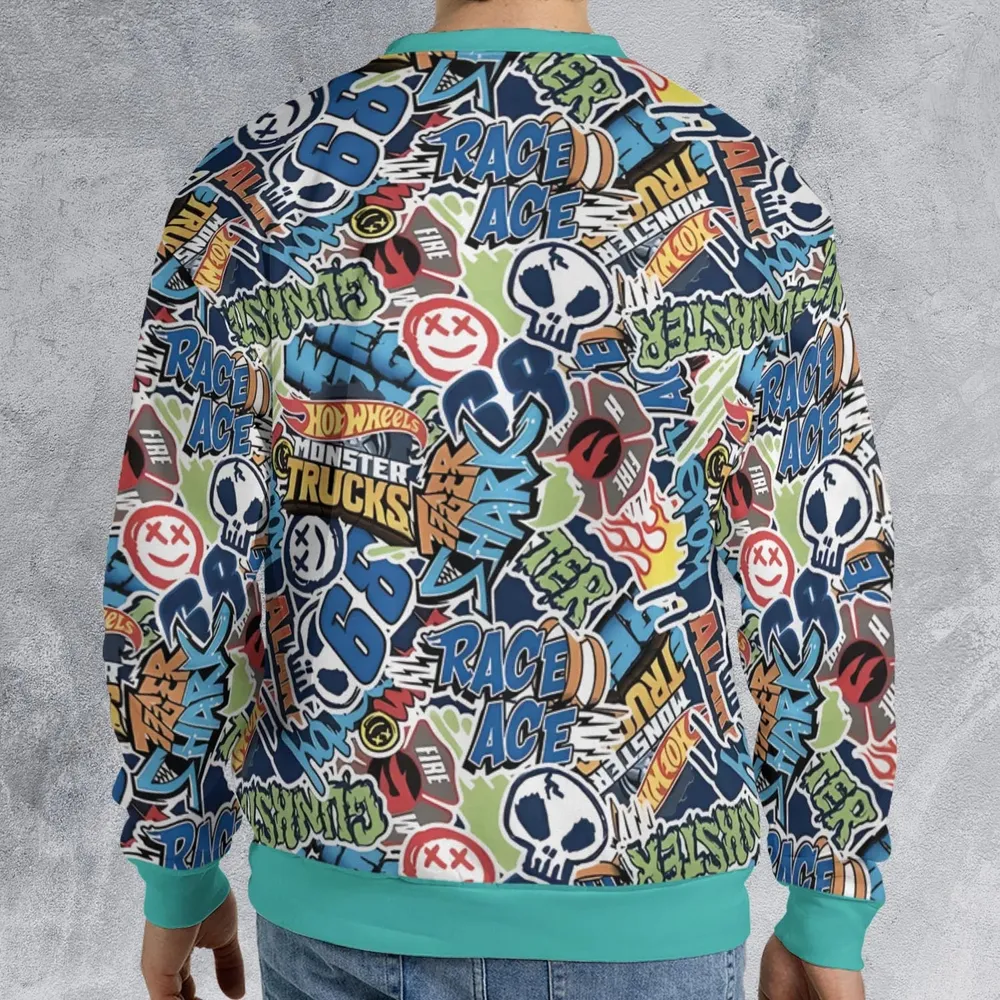 Hot Wheels Monster Trucks Logos All-over Print Sweatshirt - 2