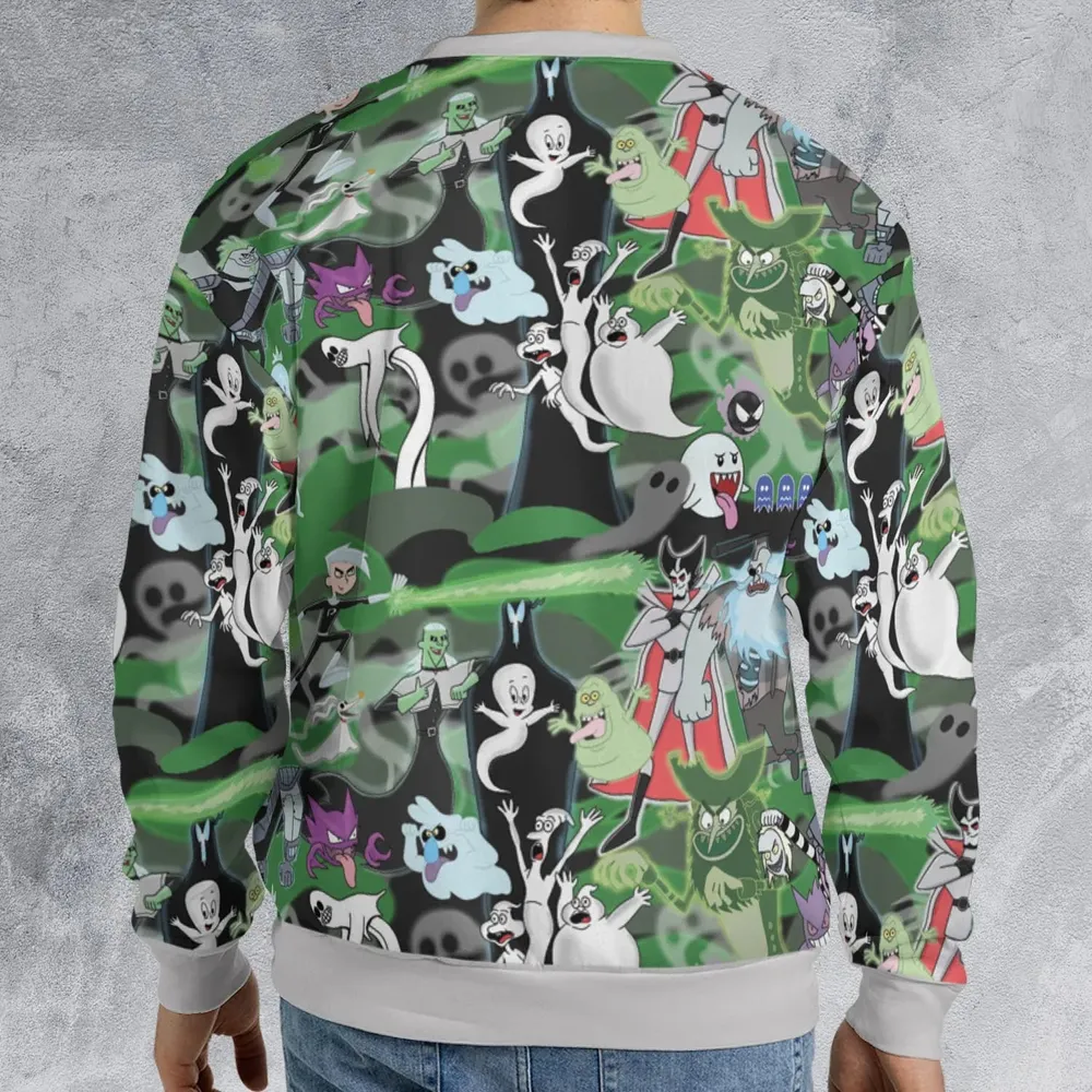 Ghost Cartoon Characters All-over Print Sweatshirt - 2