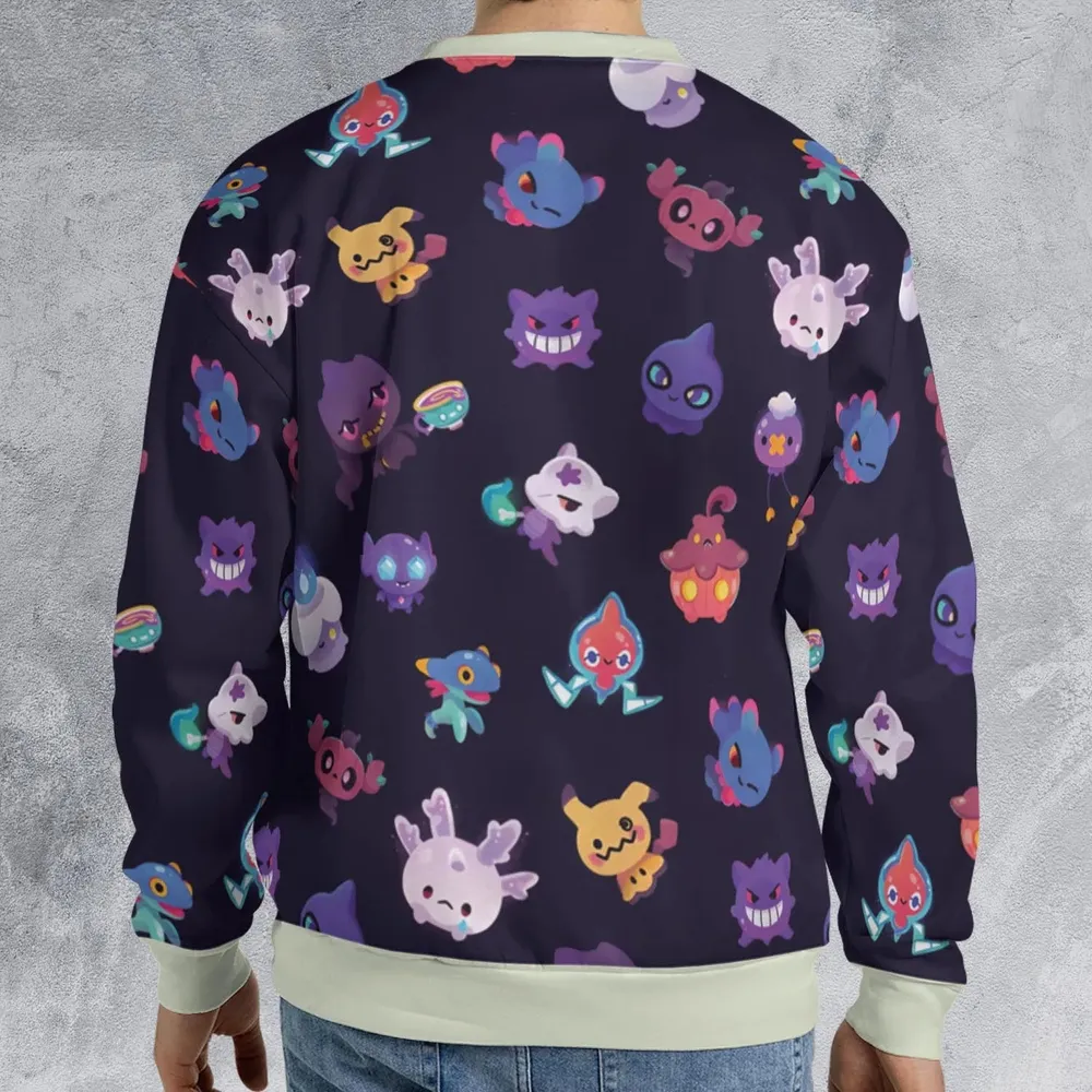 Cute Ghost Type All-over Print Sweatshirt - 2