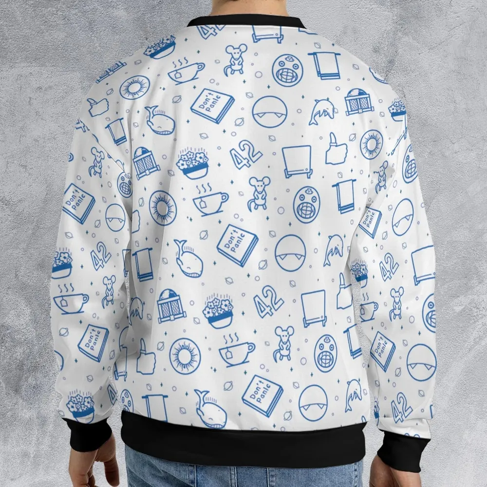 Don't Panic Life 42 The Hitchhiker's Guide to the Galaxy All-over Print Sweatshirt - 2
